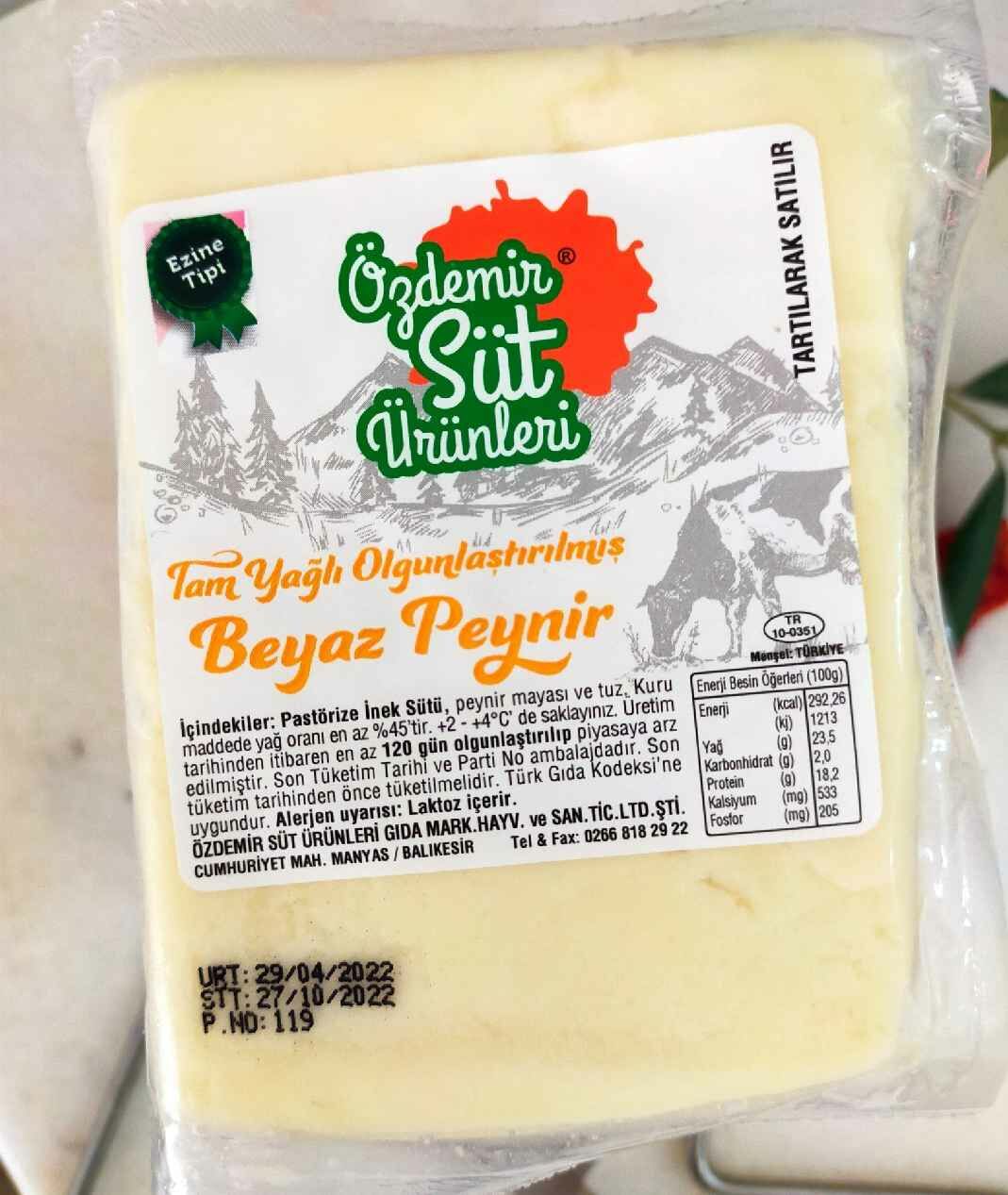 BEYAZ PEYNİR ORTA SERT (EZİNE TİPİ İNEK)500g